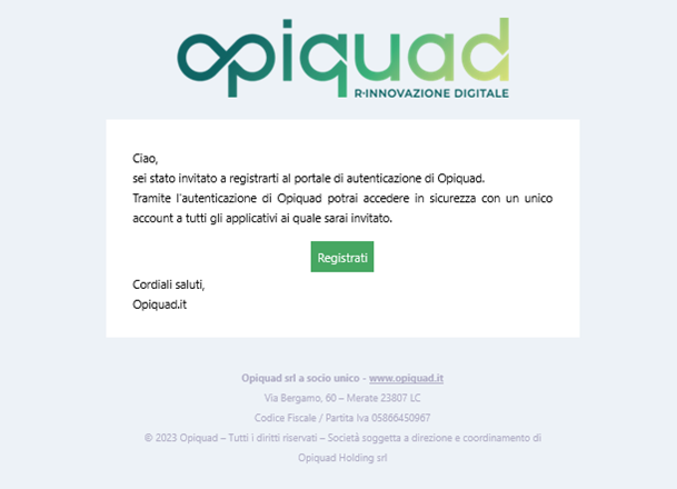 Email d'invito - Opiquad