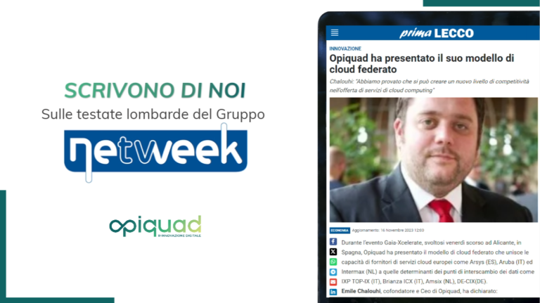 Si parla di Opiquad e del cloud federato sulle testate Netweek